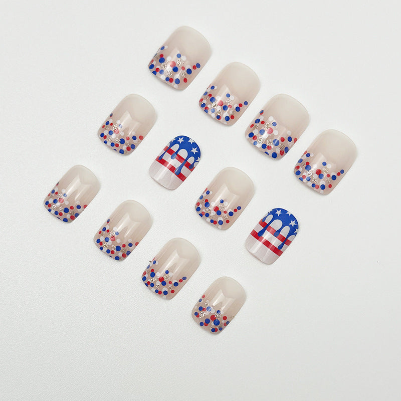 365nails: "Gingham Gala" – Retro Printed Plaid & French Short Oval Nails