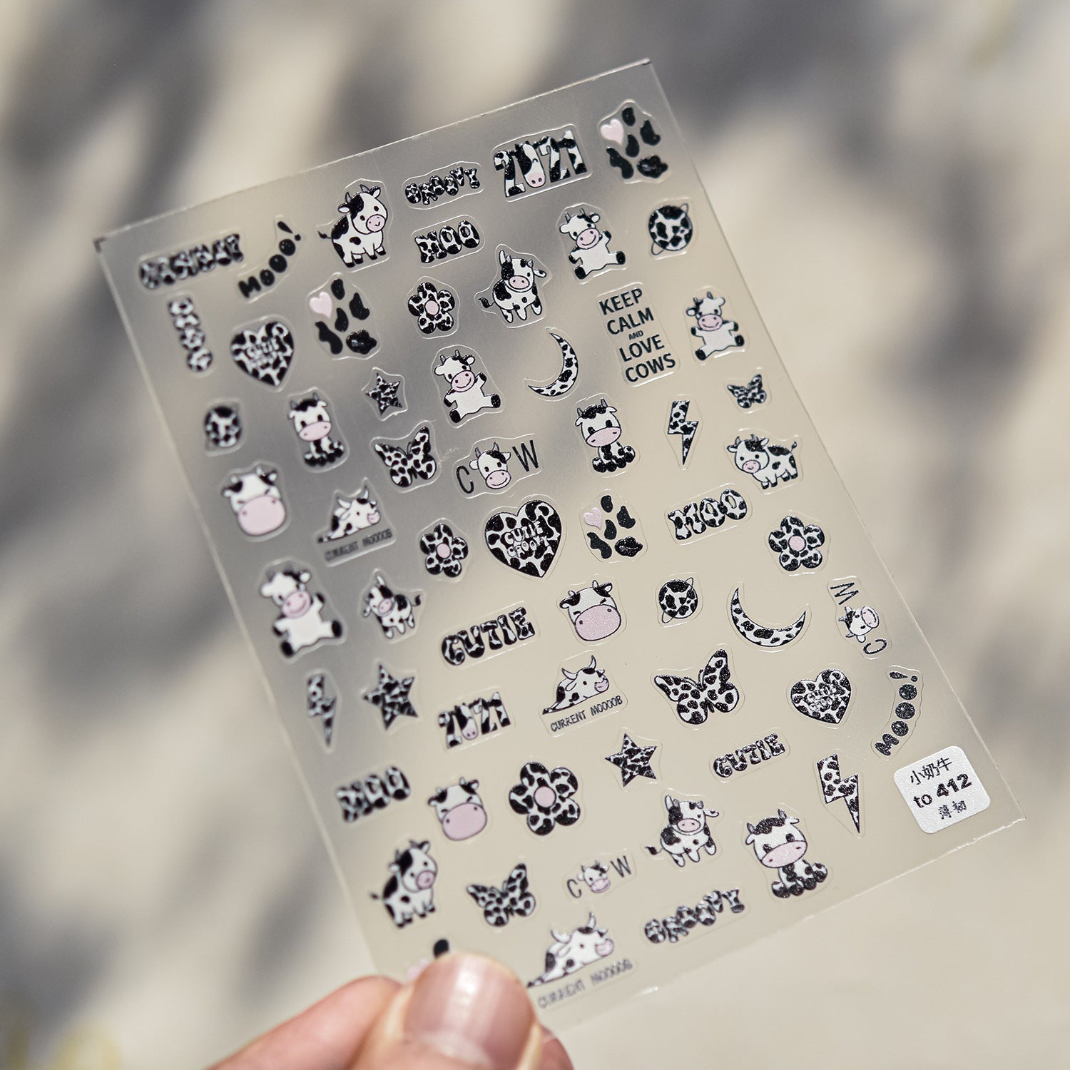 Moschino Big Head Teddy Bear: "Luxury Teddy Crew" – 5D Embossed Nail Sticker