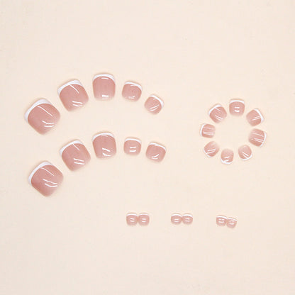 Unhas postiças francesas brancas simples rosa claro, unhas postiças, modelo de unhas postiças, unha de menina gentil, peça fofa, unhas postiças, 365nails