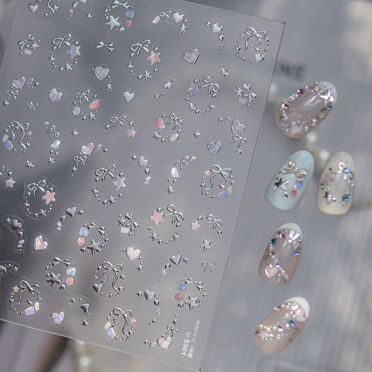 Star Bow Heart – Sweet Coquette Nail Art Set