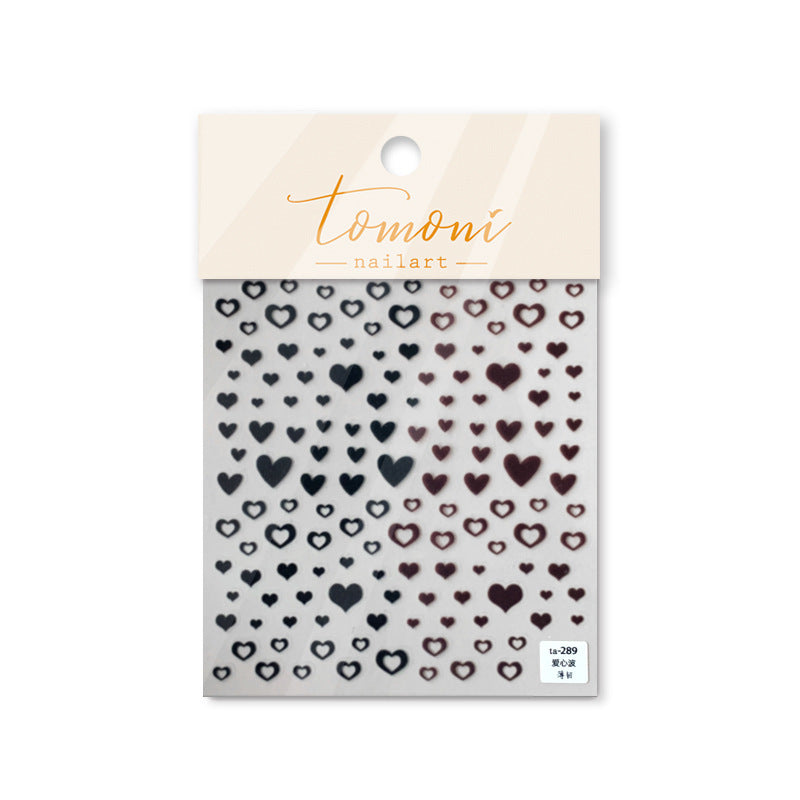 Matte Heart Nail Stickers – 5D Embossed Sweet Love Set