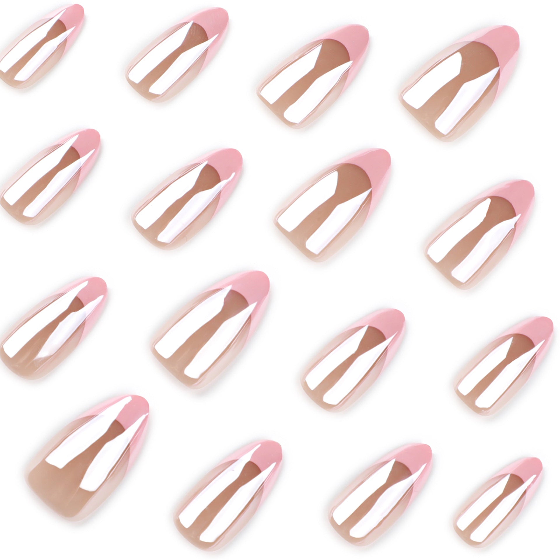 Hot-selling Coating Explosive French Pink Short Almonds press-on nails