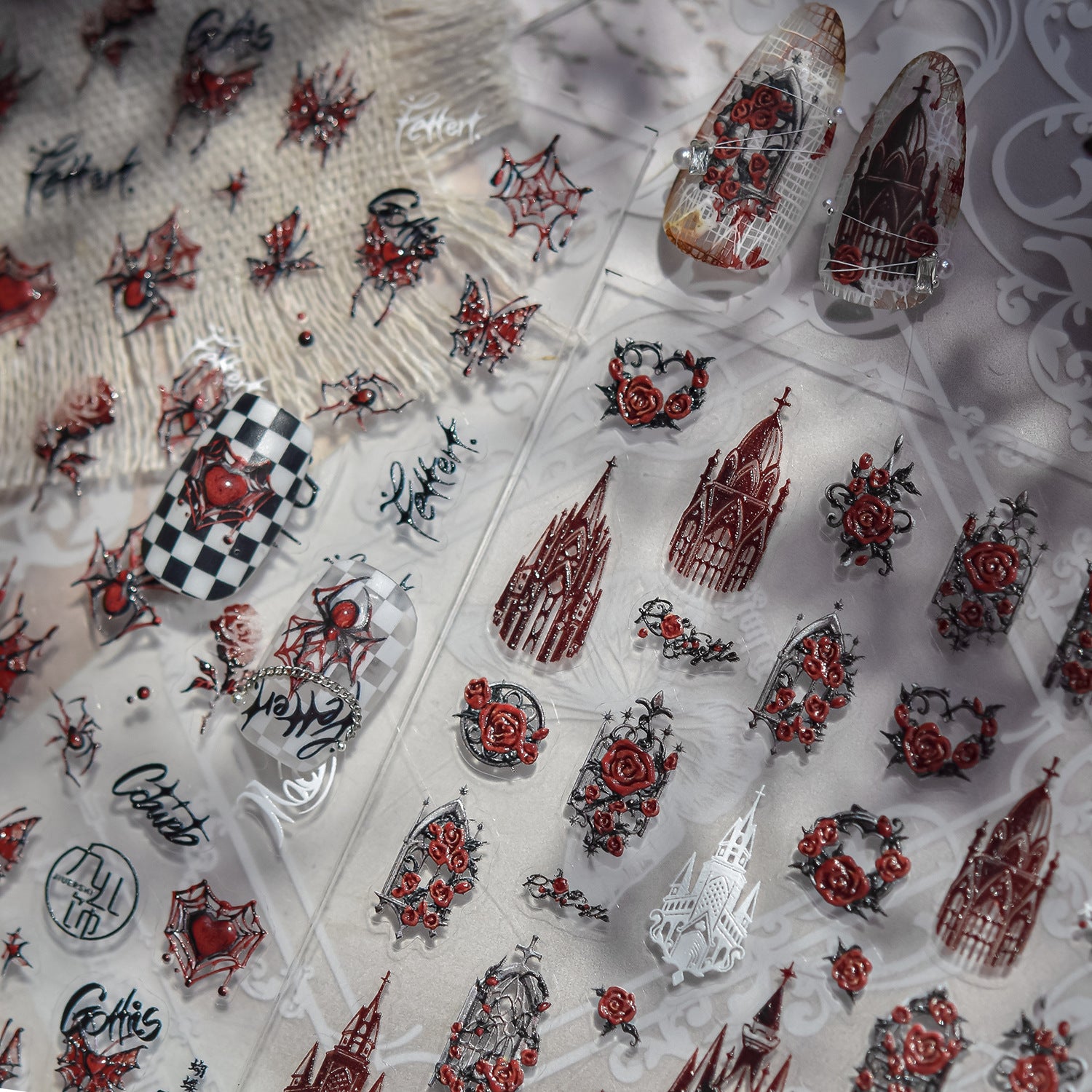 365nails: "Gothic Red Spider" – nail art stickers