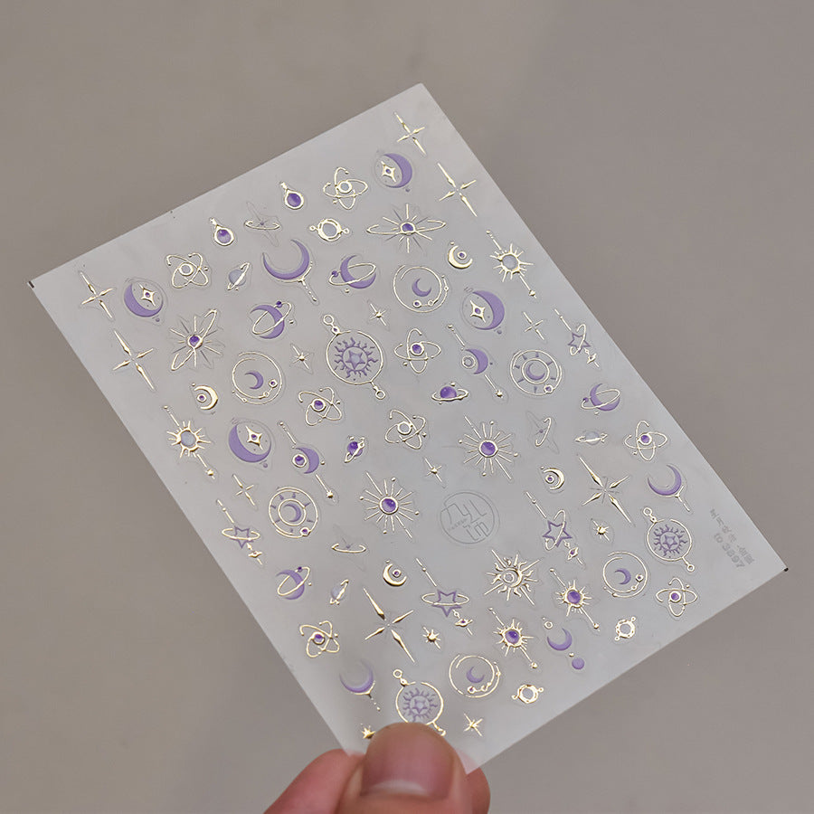 365nails：紫色星月 美甲貼紙