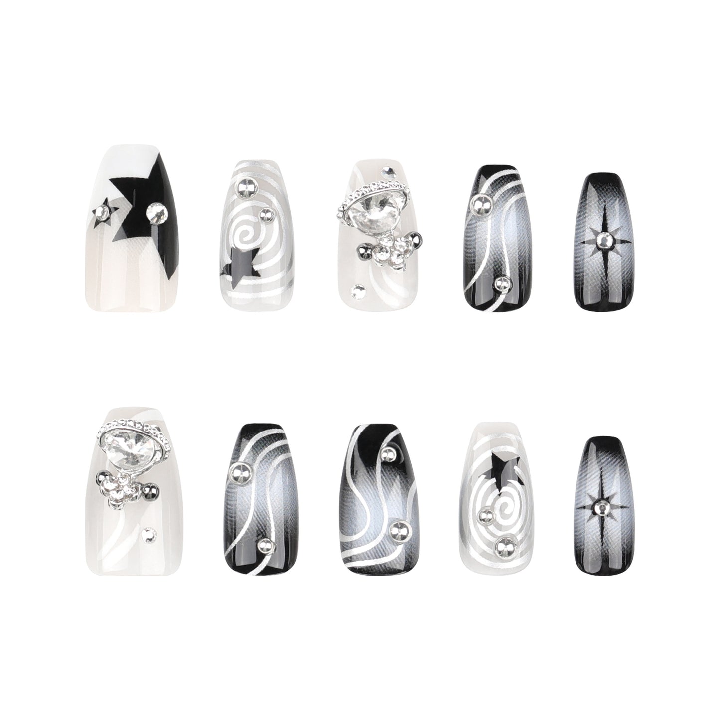 Use almofadas de unha por atacado novas, legais e picantes, planeta flash, diamante, explosão, arte de unha, unha falsa, estrela, manchas, almofadas de unha ｜ 365nails