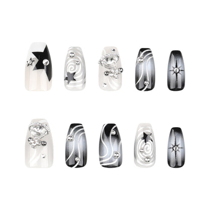 Use almofadas de unha por atacado novas, legais e picantes, planeta flash, diamante, explosão, arte de unha, unha falsa, estrela, manchas, almofadas de unha ｜ 365nails