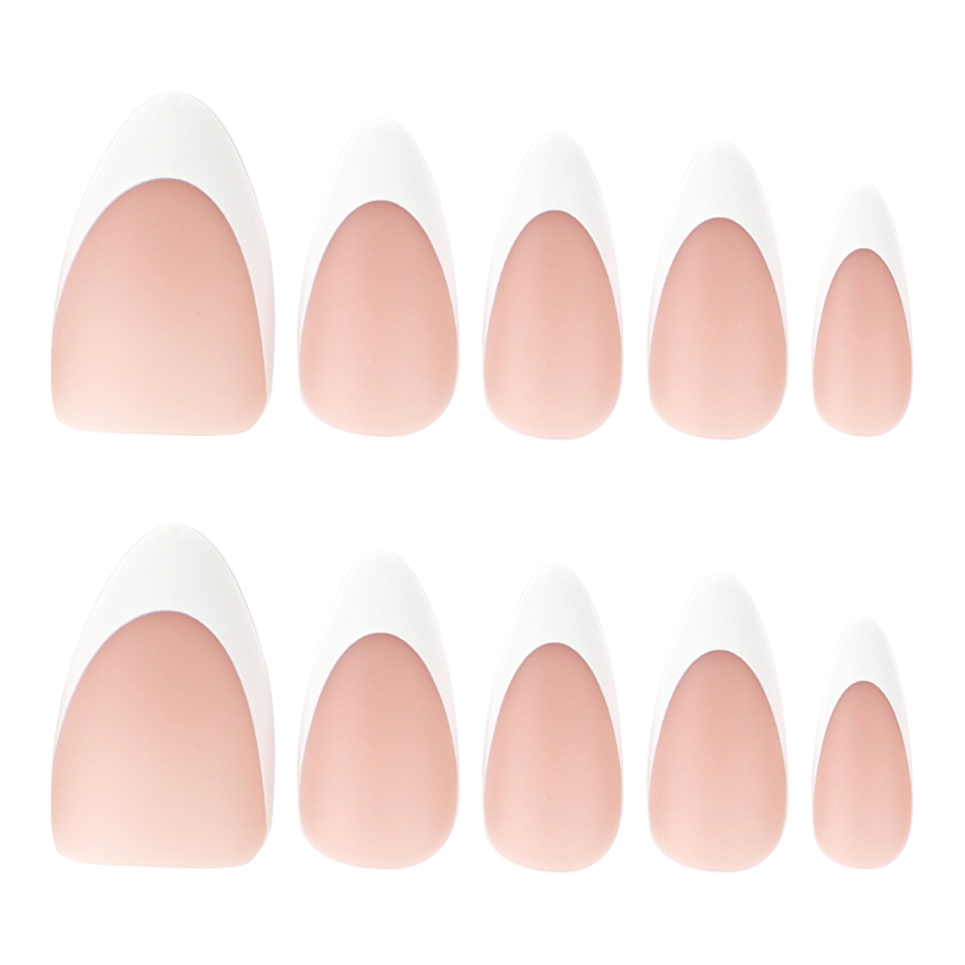 French white matte press-on nails short almond nail art piece  hot-selling simple s s｜365nails