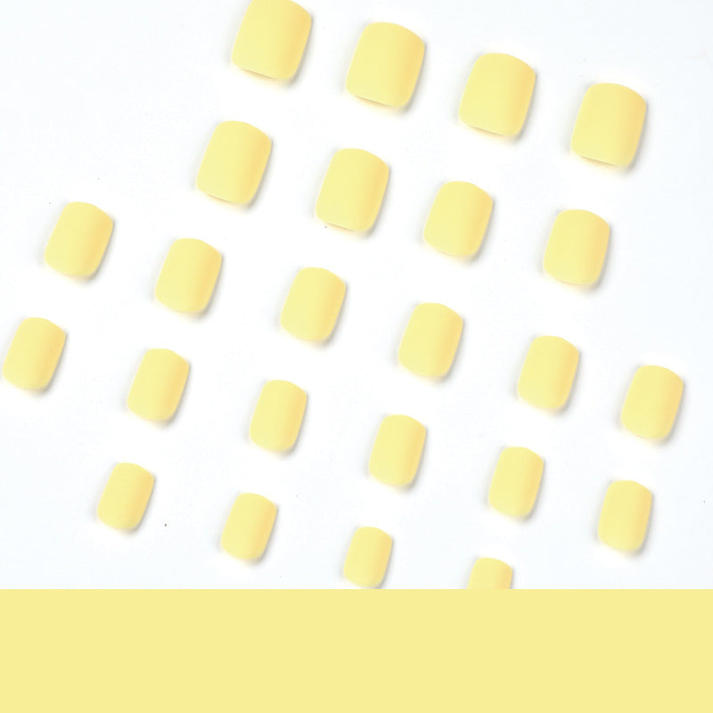 Arte de uñas, uñas postizas extraíbles de color amarillo macarrón, parches para uñas postizas, uñas postizas al por mayor | 365nails