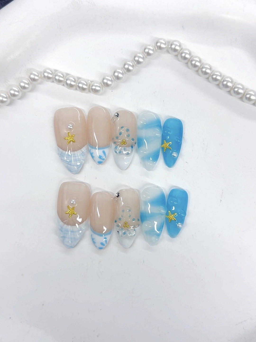 Mermaid Tide: "Ocean Star" – Almond Press-Ons