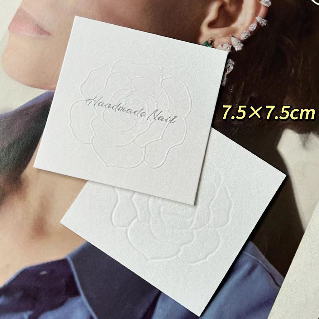 Vanilla Paper Nail Display Card for Press-On Nails – Minimalist Neutral Packaging