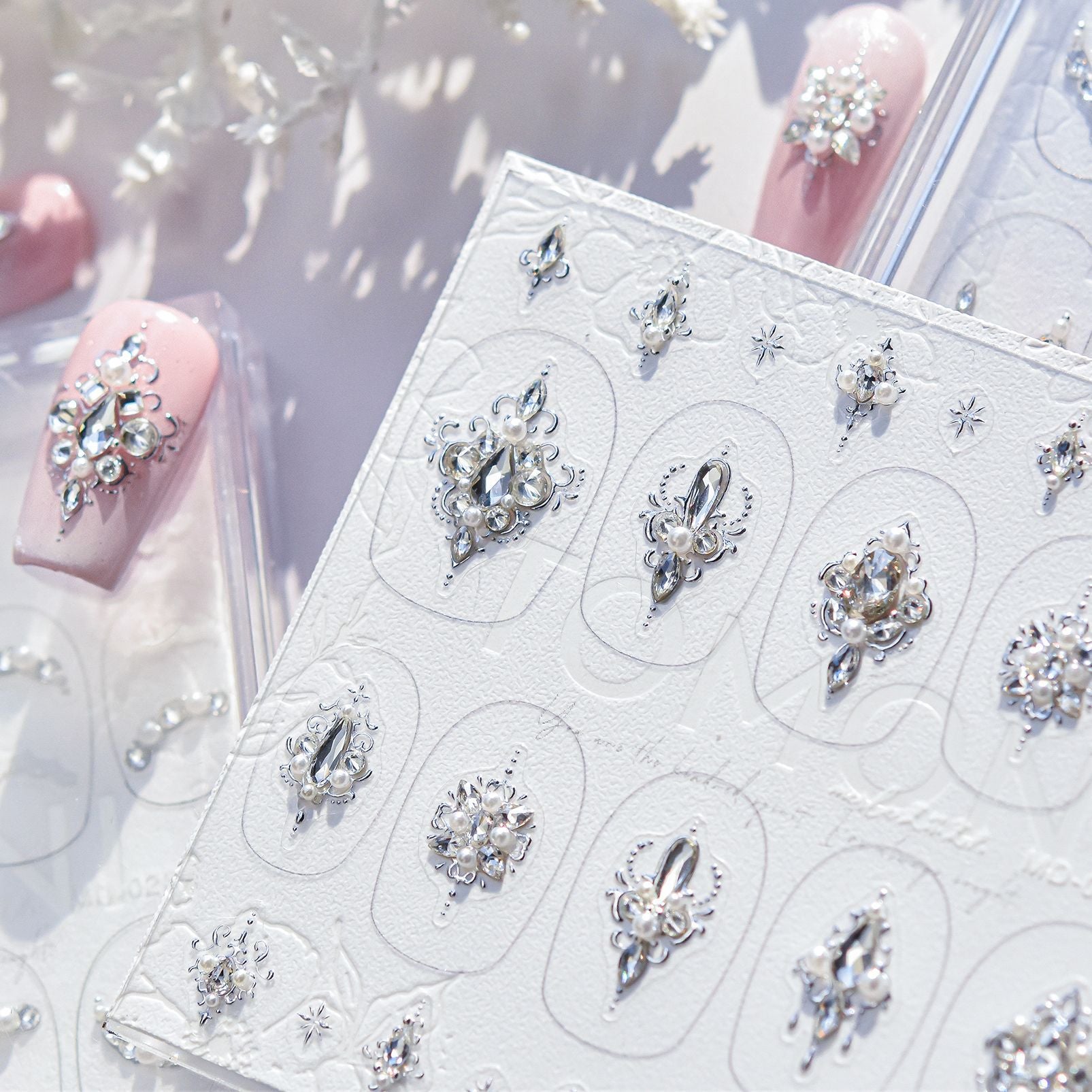 Sparkling Crystal Chain – Luxury Bridal Nail Art Charm Set