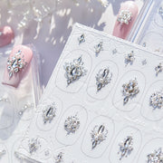 Sparkling Crystal Chain – Luxury Bridal Nail Art Charm Set