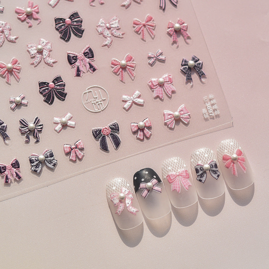 Floral Bunny: "Embossed Garden" – Nail Sticker