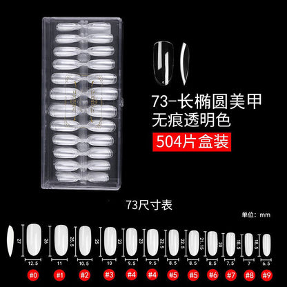 Nail Tips Nail piece Wearable transparent almond nail polish water drop nail ballet nail seamless 504 pieces Boxed patch manicure fake nail