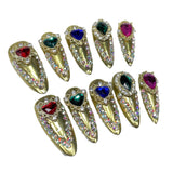 Adesivo de unha longo Spice Girl explosivo, leve, estilo luxuoso, feito à mão, adesivo de unha vestível, atacado 365nails