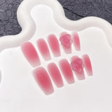 Simple and pure desire wind Handmade press on nails crooked heart matte texture advanced nail patch  sticker｜365nails