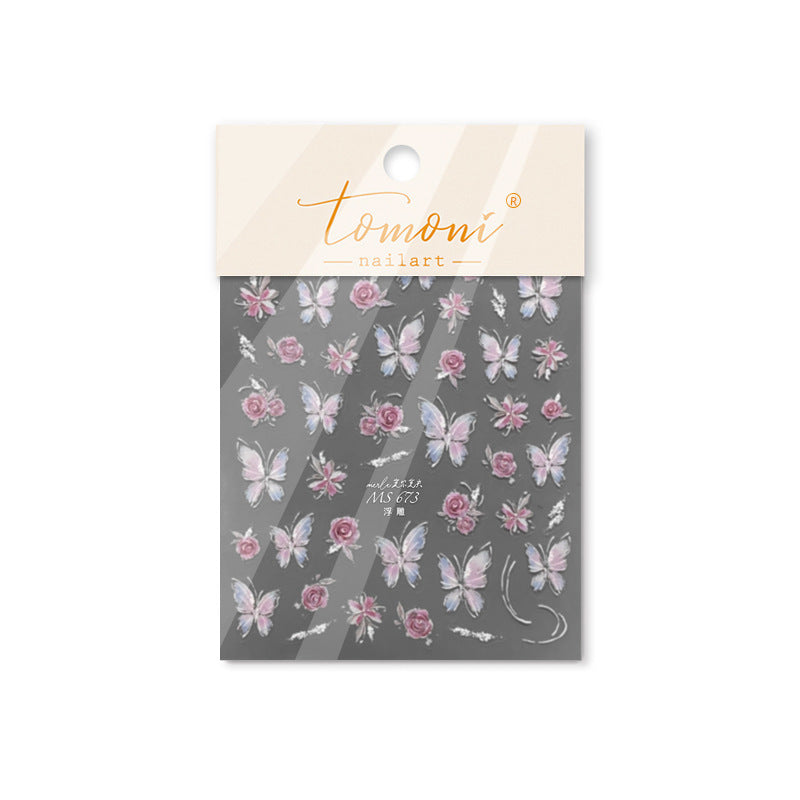 365nails: "Iridescent Butterfly & Rose" – nail art stickers
