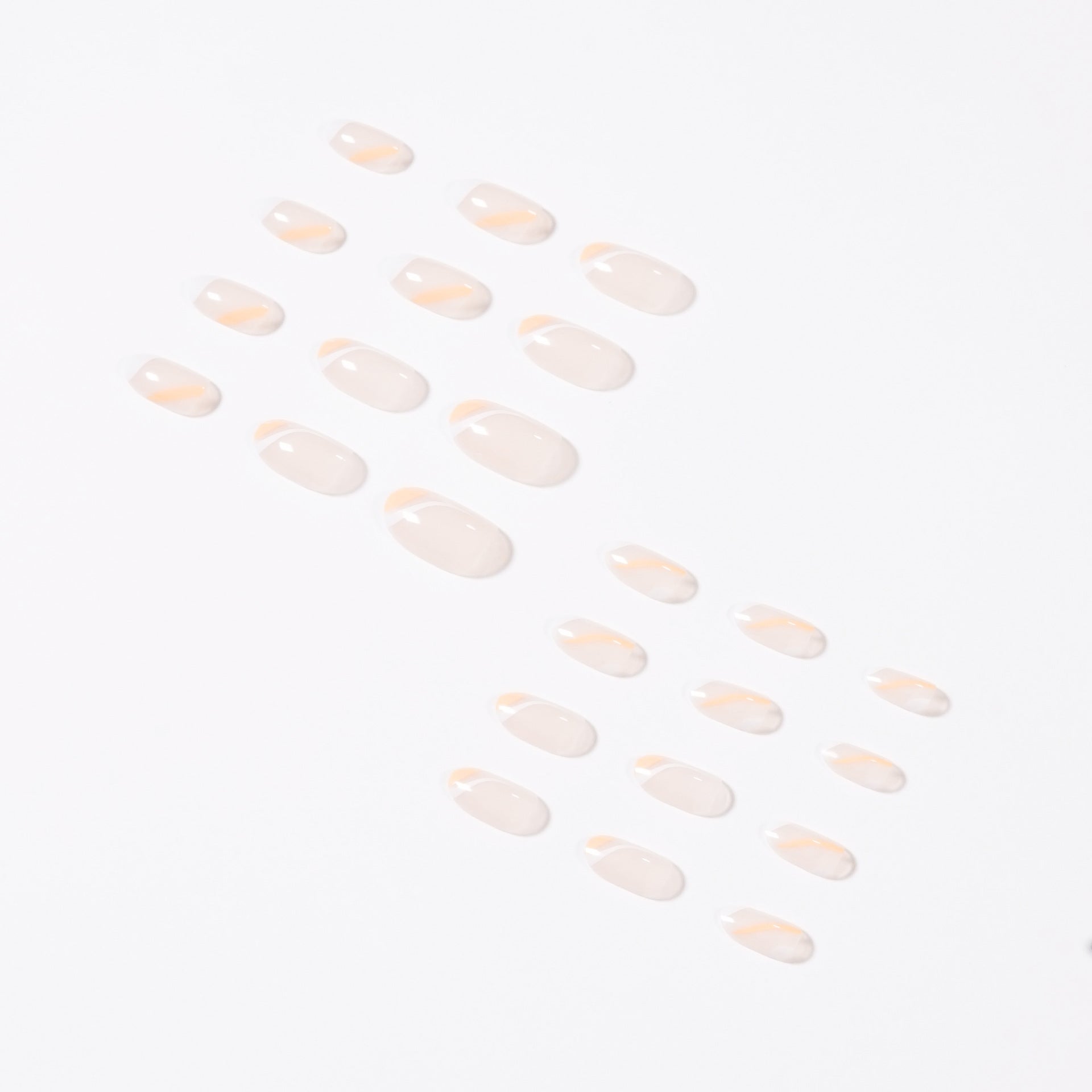 French False nail white orange color scheme press-on nails Art Finished Fake Nail Nail Patch Nail Patch Nail Patch Nail Patch｜365nails