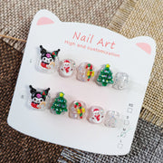 365nails-Christmas Kuromi Kids Series: "Sparkle Holiday Magic" – Short Square Kids Nail Art