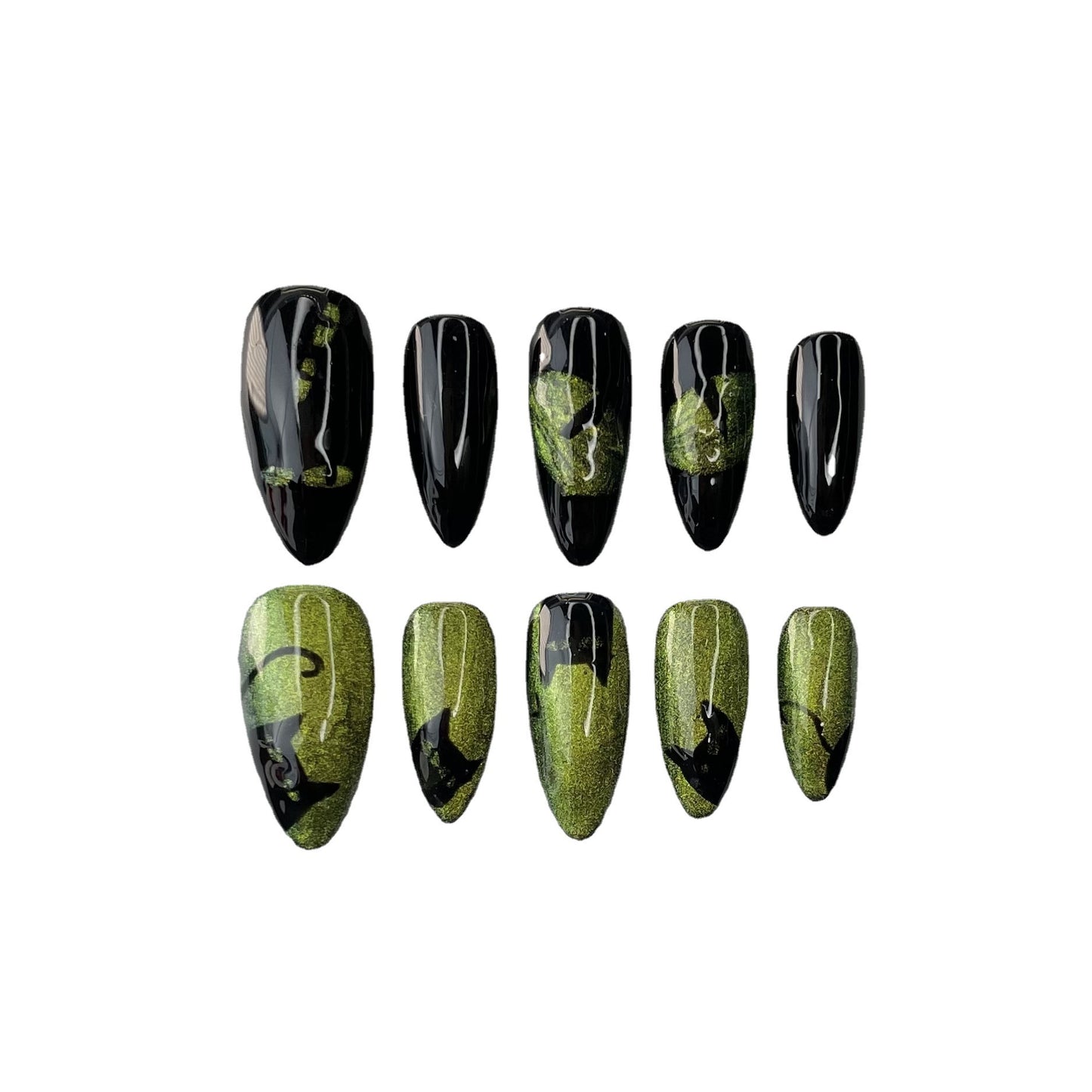 New handmade finished product press on nails cool cat eye advanced removable Internet celebrity fake nails | 365nails