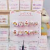 Cute Rainbow Cartoon Kids Press On Nails Mixed Collection