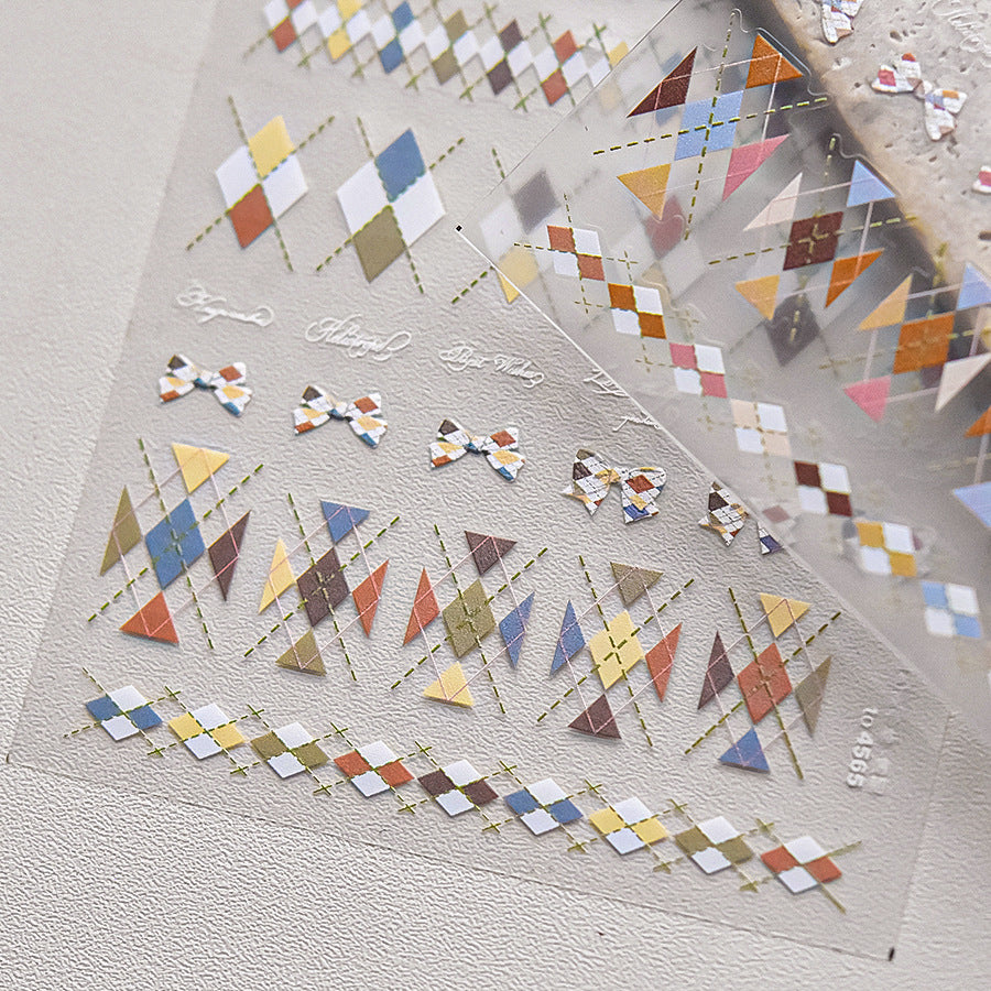365nails: "Pastel Argyle Bow" – nail art stickers