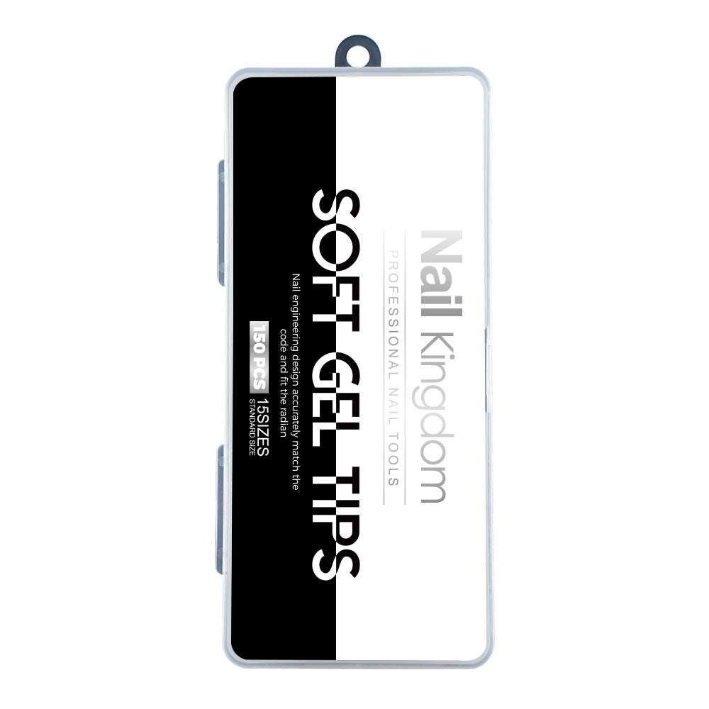 Nail Tips Full number of special nail pads for nail salons, transparent and seamless 150 pcs, boxed press on nails pads, almond trapezoidal fake nails.