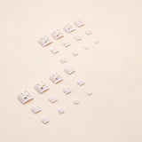 Uñas postizas de jazmín amarillo simple, uñas postizas, uñas postizas, uñas francesas lindas, uñas postizas especiales ｜365nails