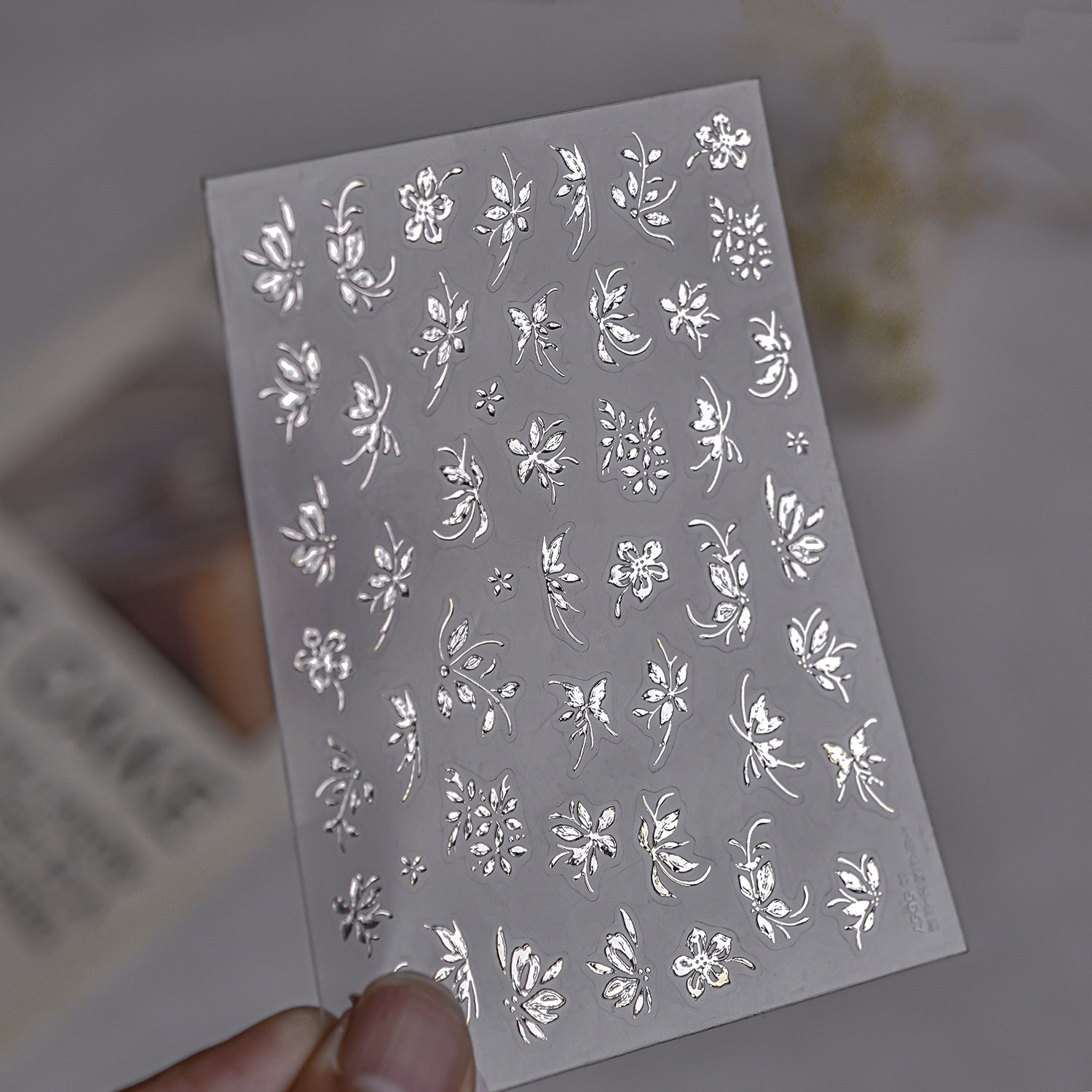 Gilded Floral Collection: "Vintage Gilded Orchid" – 3D Embossed Nail Sticker