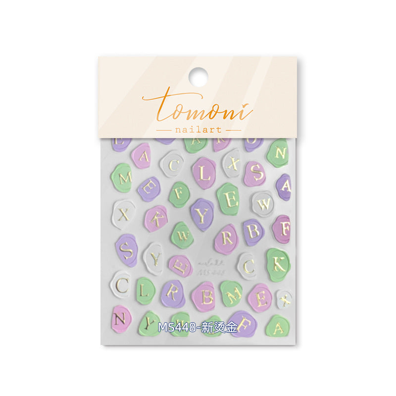 365nails: "Pastel Wax Seal Alphabet" – nail art stickers