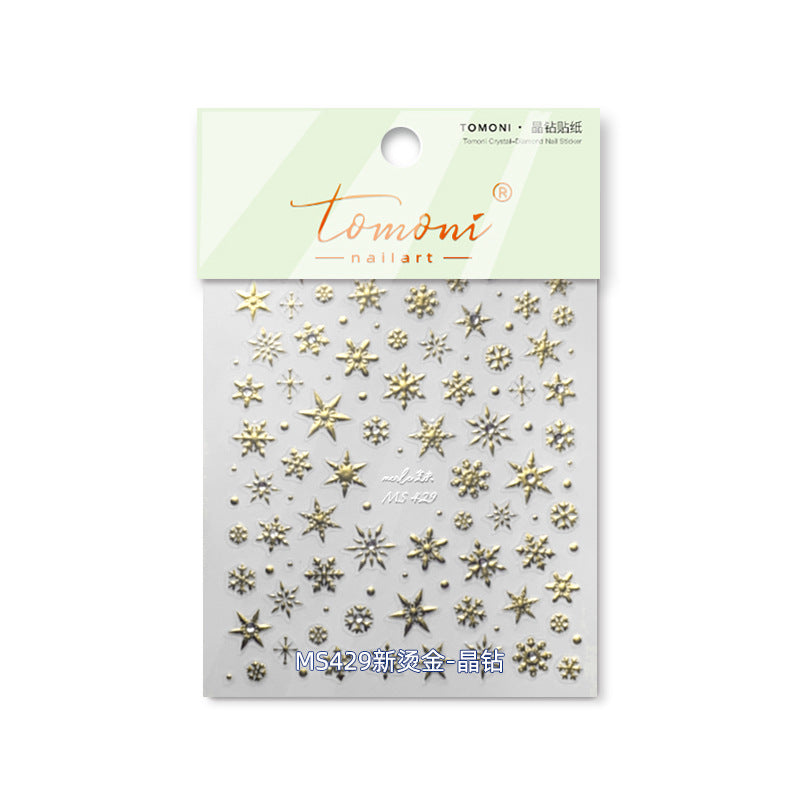 Silver Snowflake Collection: "Crystal Silver Snowflake" – 3D Embossed Nail Sticker