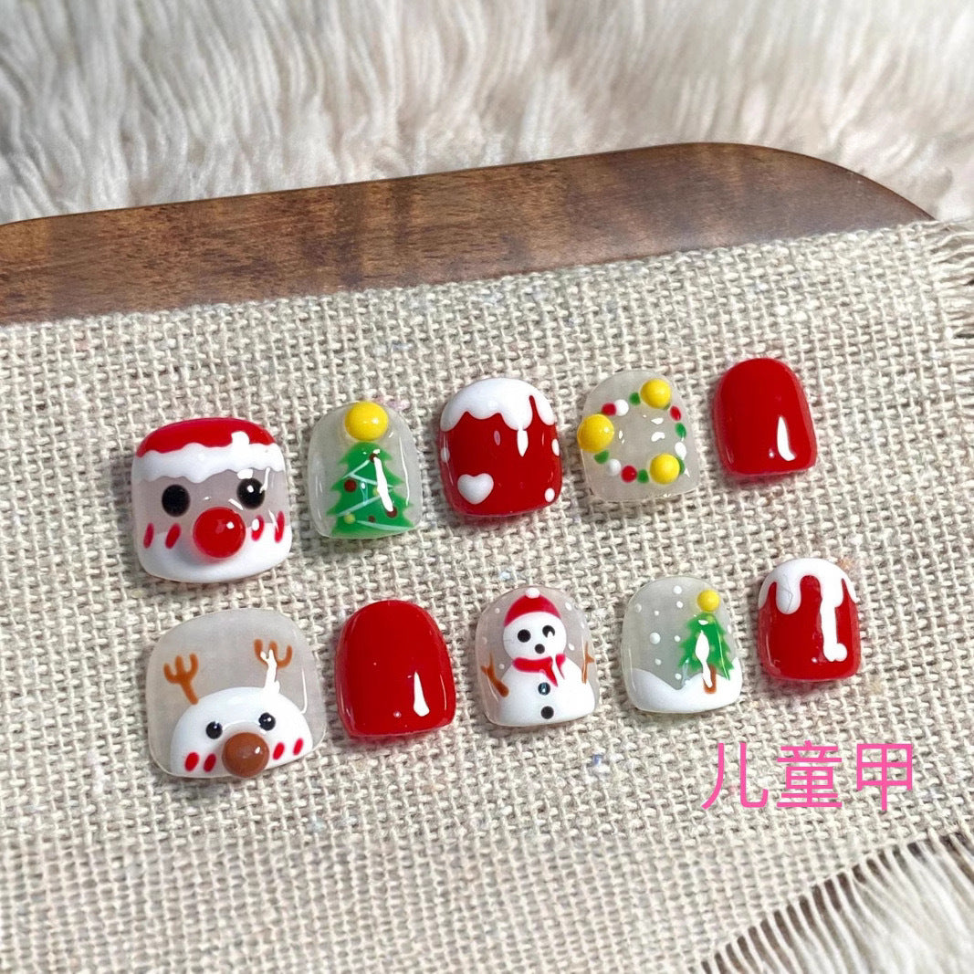 Cute Cartoon Kids Press On Nails Set