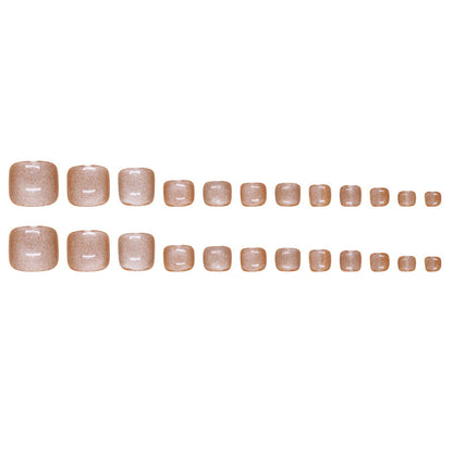 Cat eye manicure piece Golden beach press-on nails fine flash Removable toenail piece Press-on toenails nail piece ｜365nails