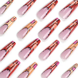 extra long ballet French  autumn and winter warm color patch splicing nail piece   nail piece｜365nails