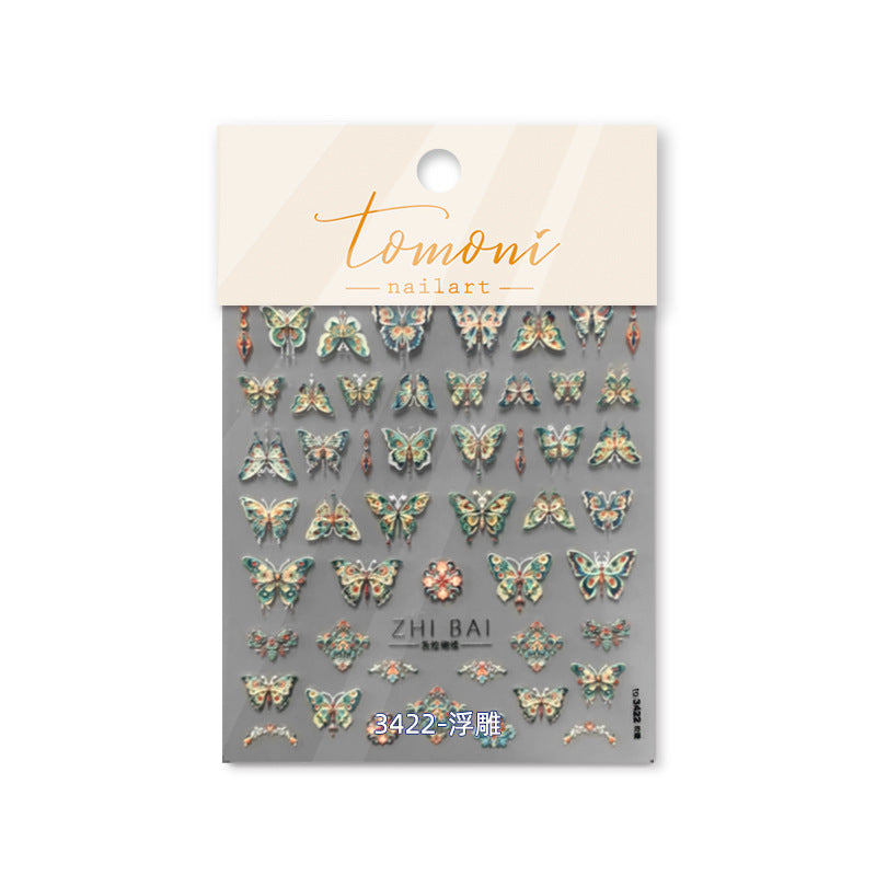 Embossed Butterfly Collection – Vintage Enamel Nail Art Set