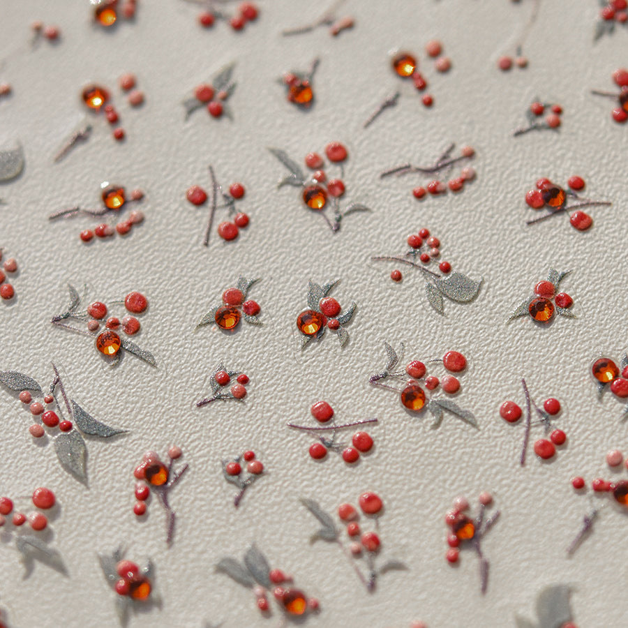 365nails: "Red Berry Branch" – nail art stickers