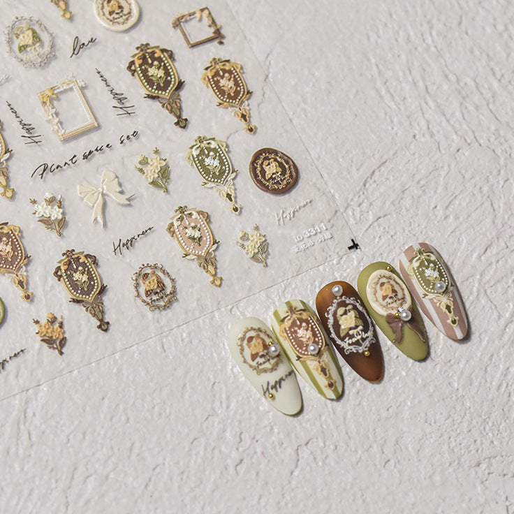 365nails: "Forest Bunny & Mushroom Embossed Set" – Nail Art Stickers