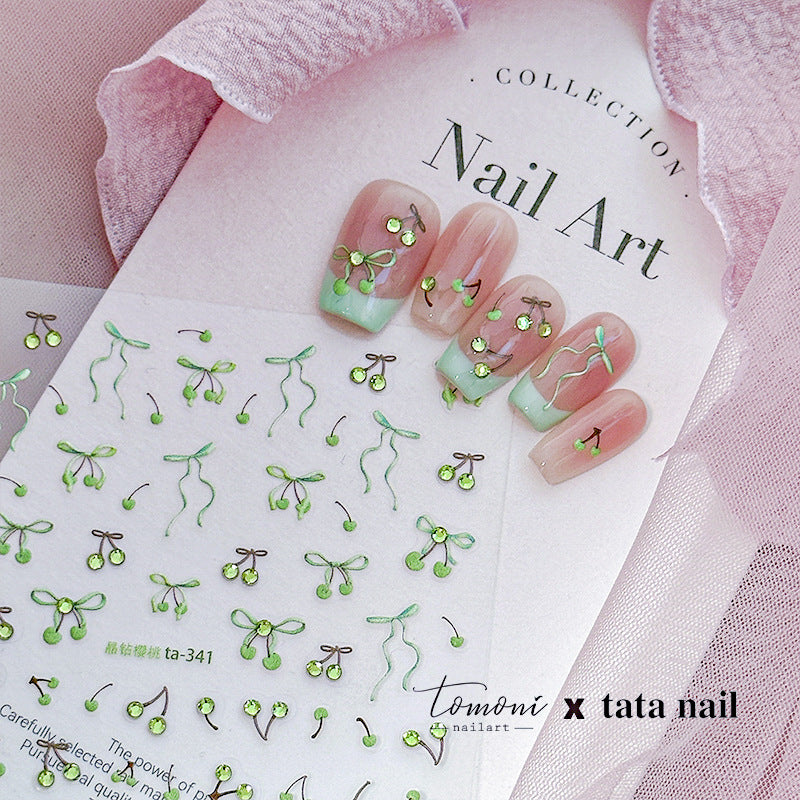 365nails: "Delicate Cherry & Bow" – nail art stickers