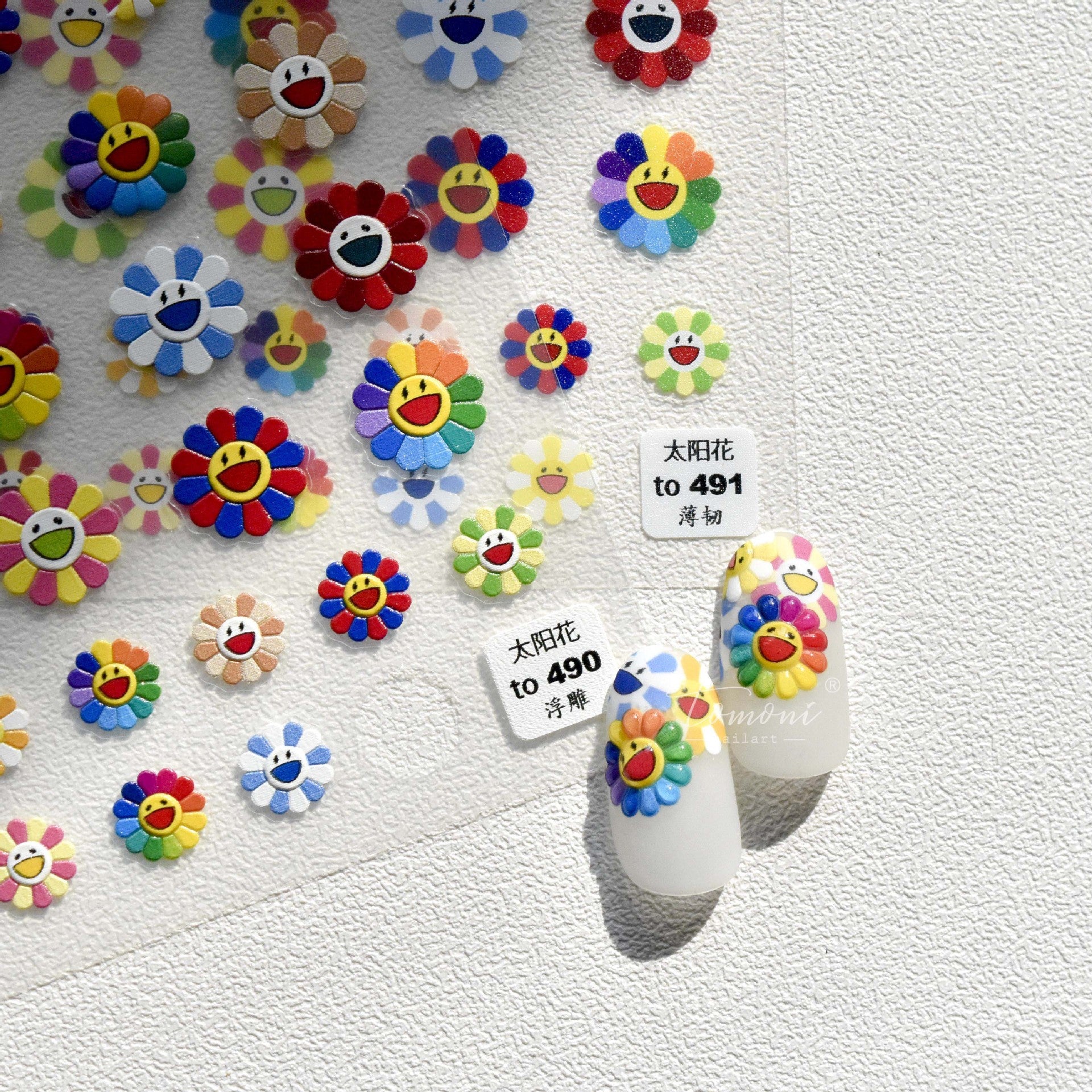 365nails: "Colorful Smiley & Daisy" – nail art stickers