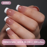 Press on nails French trapezoidal simple high-end sense 30 pieces box detachable fake nail finished pre-made manicure