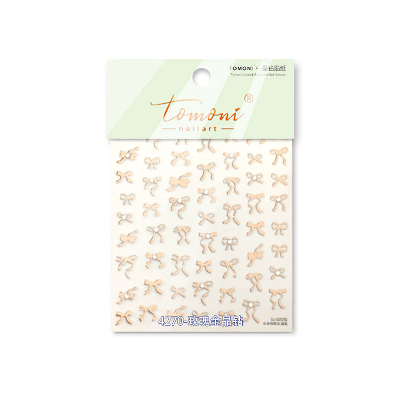 365nails: 全息粉色水晶蝴蝶結 — 美甲貼紙
