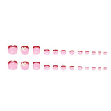 Xia Jing Fresh White Small Daisy French White Versátil Unhas dos Pés Removíveis 24 Peças ｜ 365 Unhas