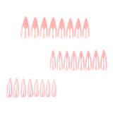 long pointed Press onable nail pads finished wholesale solid color pink simple manicure fake nail pads｜365nails