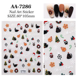 Original Christmas element nail art sticker 5D relief three-dimensional happy Christmas DIY nail sticker jewelry AA