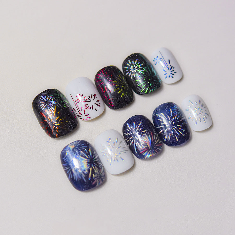 Shell Firework Collection: "Iridescent Sparkle" – 3D Holographic Nail Sticker
