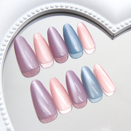 Nail Tips  prefabricated nail clear and smart spring rainbow glass beads sweet girl  ins wind removable manicure｜365nails
