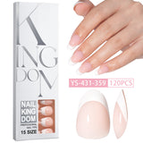 Hot-selling French-style armor, simple spray oil-shiny patch manicure removable trapezoidal nail piece 120 pieces in a box