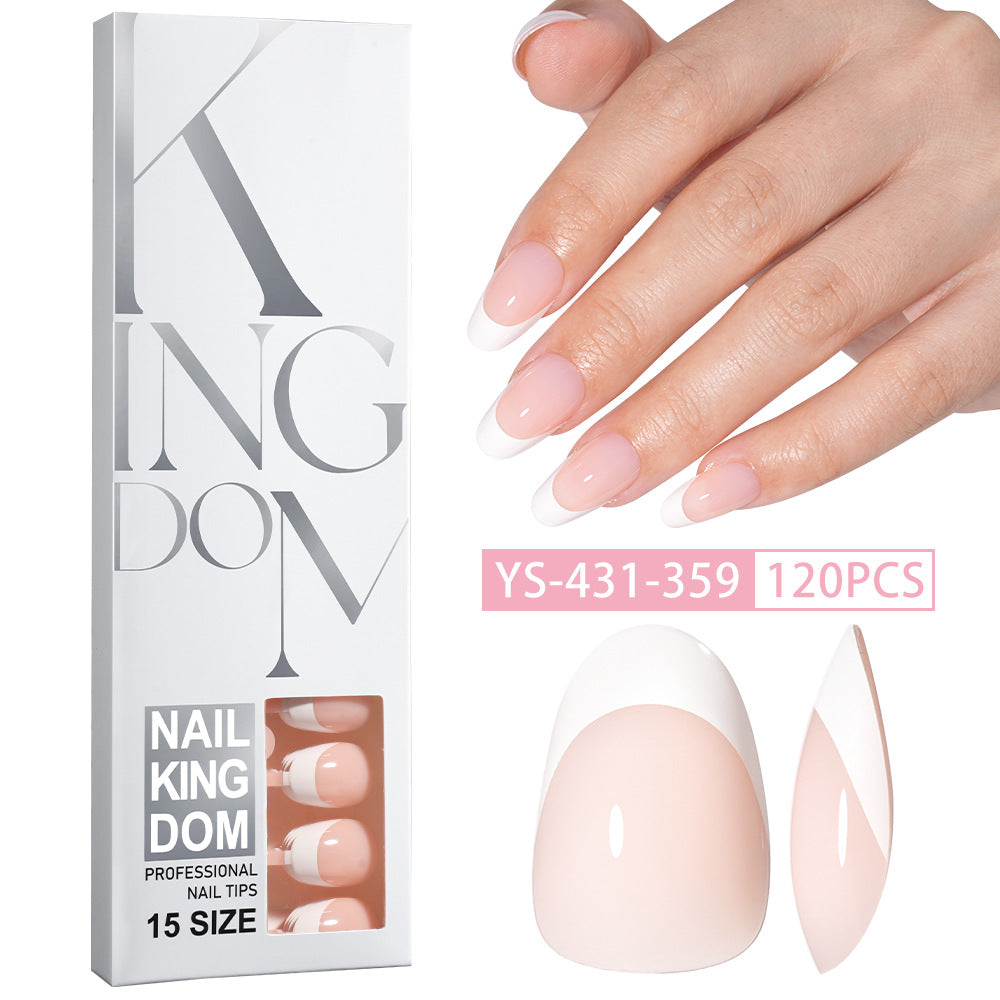 Hot-selling French-style armor, simple spray oil-shiny patch manicure removable trapezoidal nail piece 120 pieces in a box