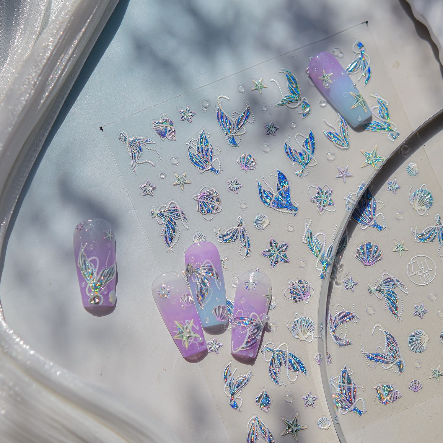 美人魚魚尾系列: "海洋美人魚" – 3D 果凍美甲貼紙
