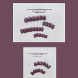 Grape purple is white in autumn and winter, press on nails art patches, cellophane nail art patches, fake nails, waterproof and removable nail pads.｜365nails